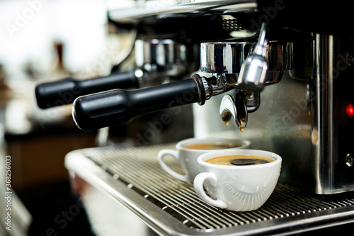Coffee machine espressos shot .
