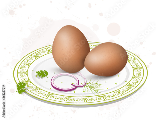 vector illustration of brown eggs 