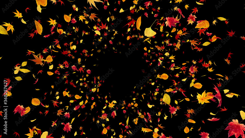 Autumn Flying leaves leaf 3D illustration background. Autumn Flying leaves leaf 3D illustration background.