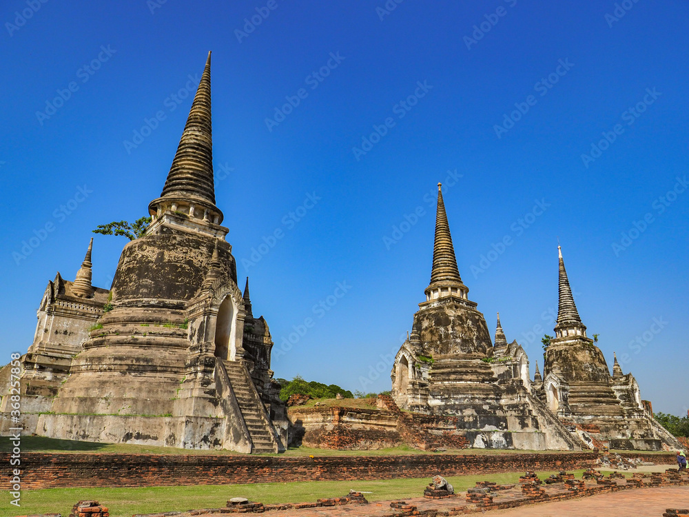 タイ、アユタヤ遺跡群のワット・プラシーサンペット / Wat Pra Srisanpet at Ayutthaya, Thailand タイ、アユタヤ遺跡群のワット・プラシーサンペット / Wat Pra Srisanpet at Ayutthaya, Thailand