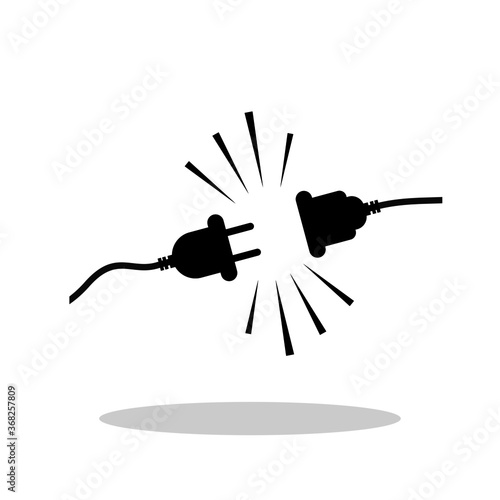 Disconnection icon in trendy flat style. Error 404 concept symbol for your web site design, logo, app, UI Vector EPS 10.	