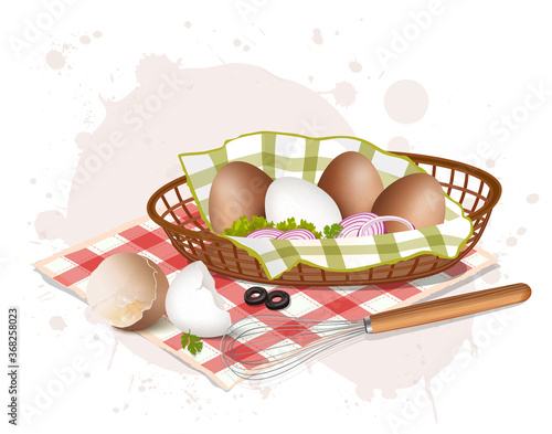 vector illustration of brown eggs