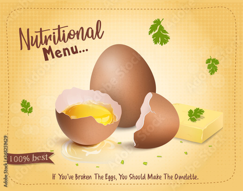 brown egg vector illustration on brown background