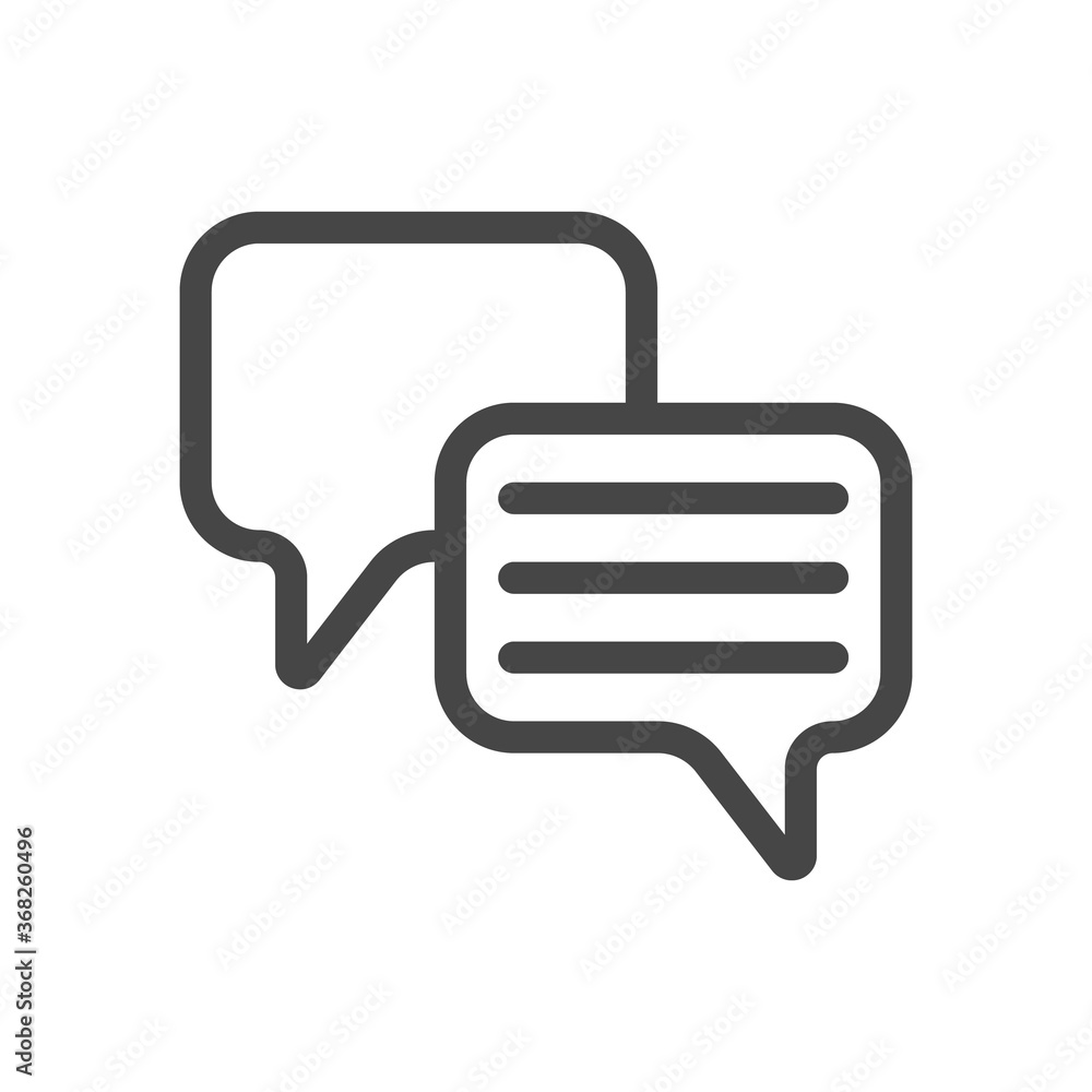 Chat Icon in line style isolated on white background. Speech bubble symbol. Vector illustration. Chat Icon in line style isolated on white background. Speech bubble symbol. Vector illustration.