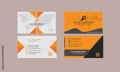 2 flat and modern business card 
