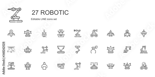 robotic icons set