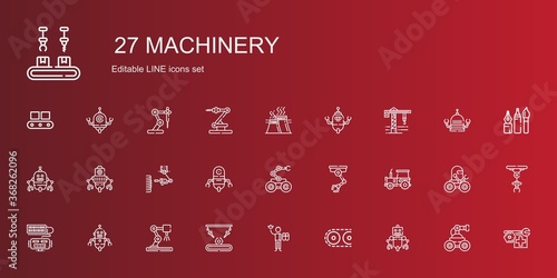 machinery icons set