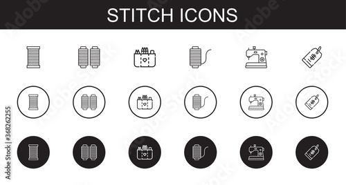 stitch icons set