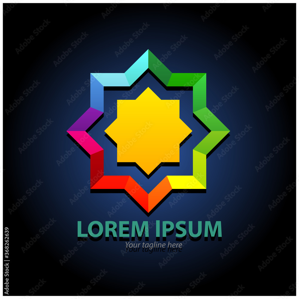 Vector abstract, Logo Shariah for islamic institution or foundation. Vector abstract, Logo Shariah for islamic institution or foundation.