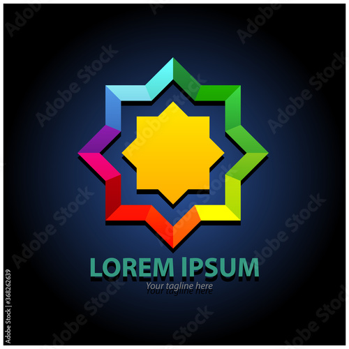 Vector abstract, Logo Shariah for islamic institution or foundation.