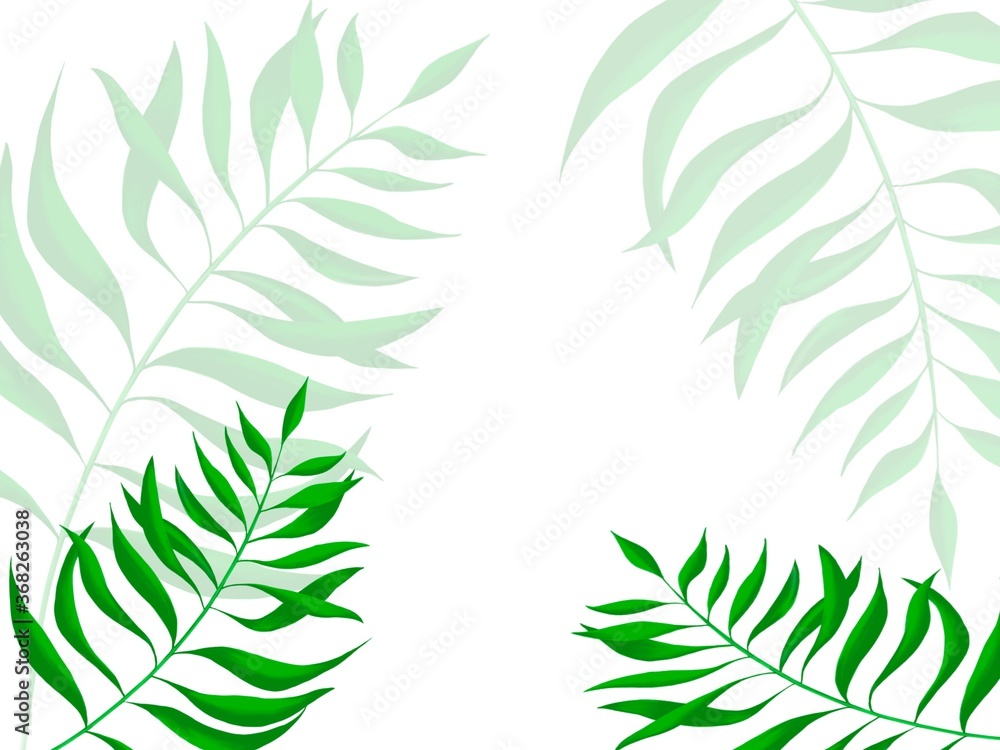 Naklejka premium green leaves background. Tropical leaves.