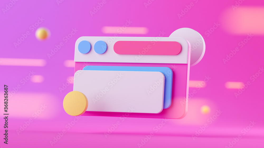 UI UX floating 3d element icon for social media and web pages UI UX floating 3d element icon for social media and web pages