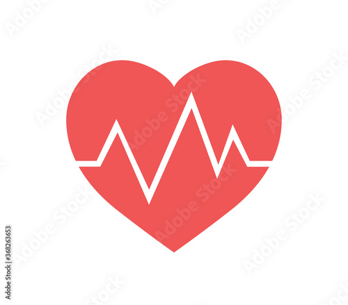 Heart icon. heart beat icon. red heart beat. 