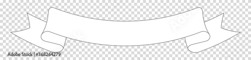 white ribbon banner label on transparent background