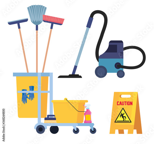 set of cleaning supplies icons vector illustration design