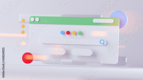 Google UI UX floating 3d element icon for social media and web pages photo