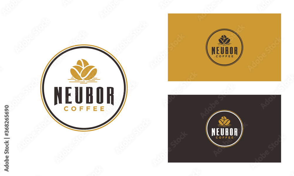 hand draw Coffee bean logo design vector hand draw Coffee bean logo design vector