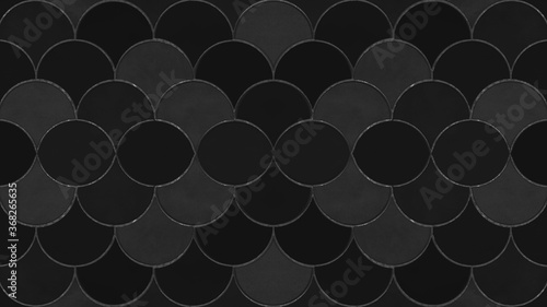 Anthracite black dark seamless grunge abstract mermaid scales pattern mosaic tiles texture background © Corri Seizinger