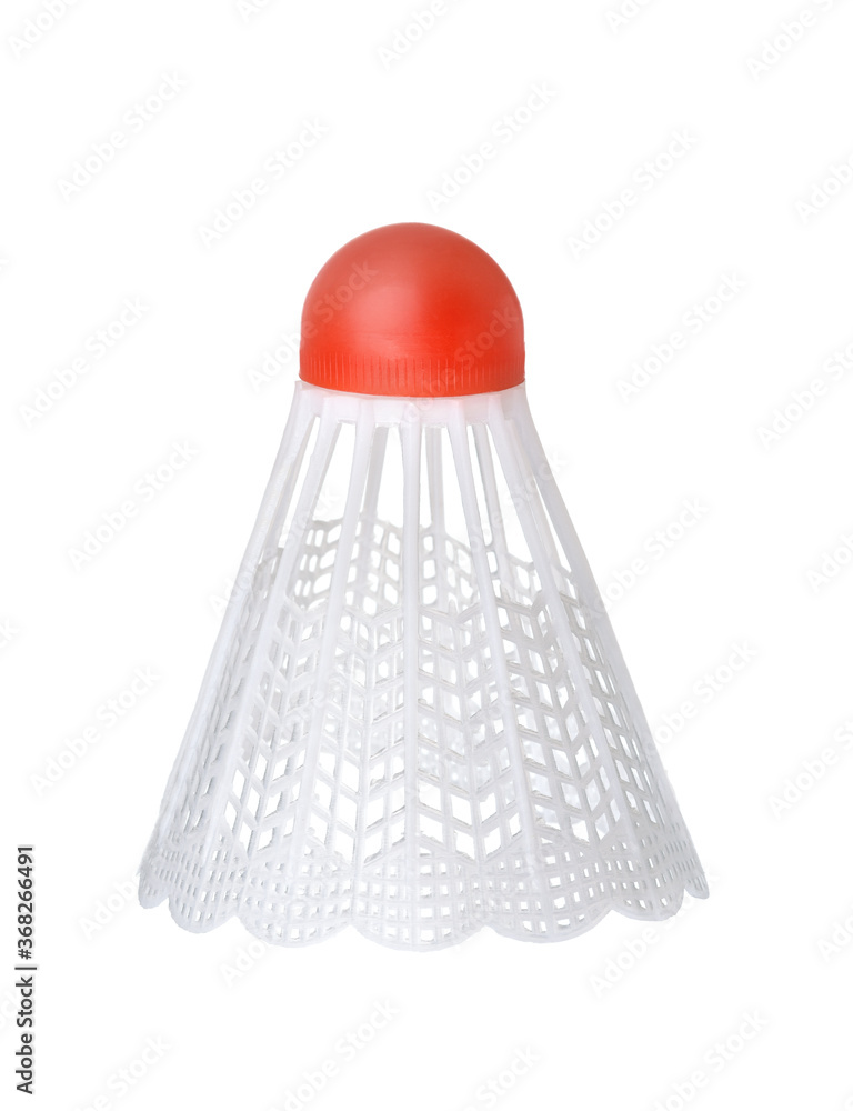 White plastic badminton shuttlecock