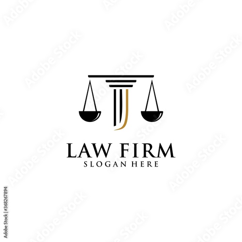 Initial J Justice Law  firm Logo design template