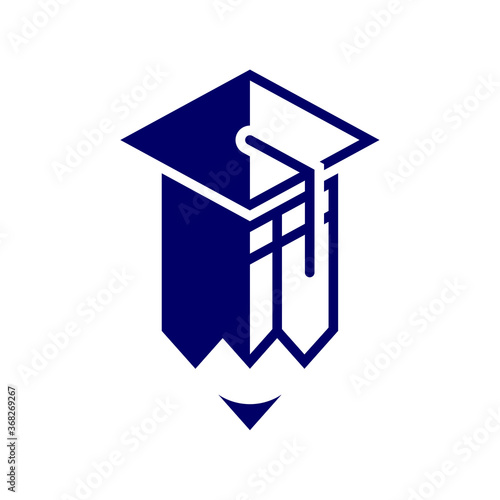 Education logo icon design, vector illustration, Ballpoint Concept design logo.