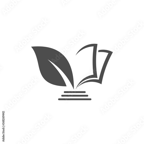 Education logo icon design, vector illustration, Education with Leaf Concept design logo.