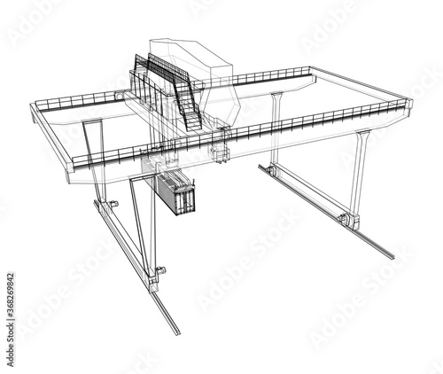 Rail-mounted gantry container crane outline