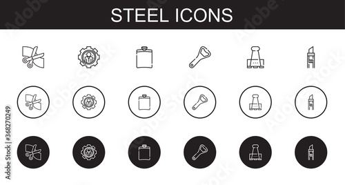 steel icons set