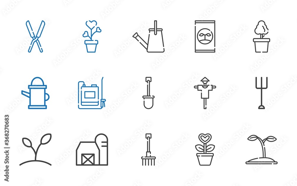 gardening icons set gardening icons set