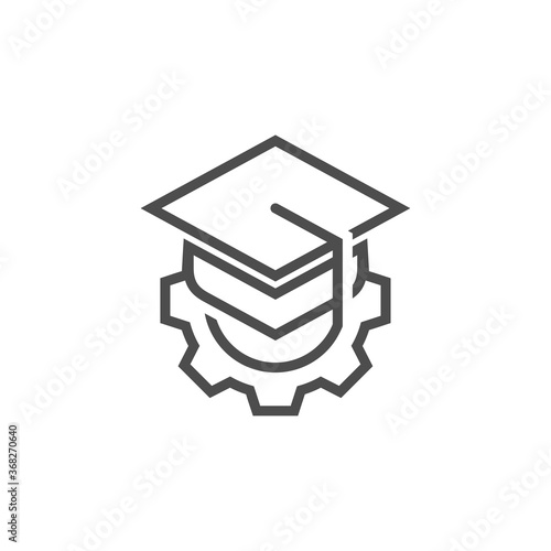 Education logo icon design, vector illustration, Gear Concept design logo.