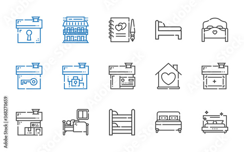 hostel icons set
