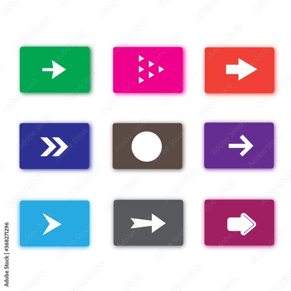 Set of squared action arrows which can be use in your website or mobile app to point toward any specific action or message for user. Set of squared action arrows which can be use in your website or mobile app to point toward any specific action or message for user.