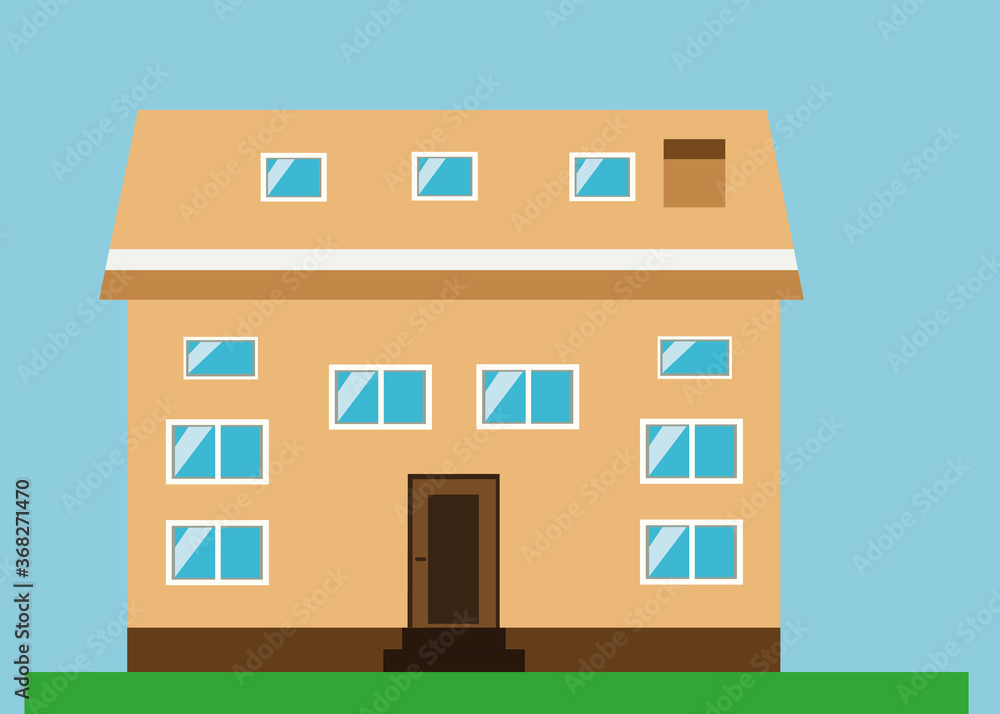The house is beige and beautiful. The house is beige and beautiful.