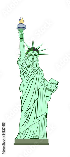 statue of liberty with inscribed JULY IV MDCCLXXVI drawing in vector