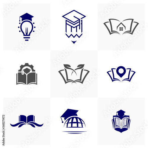 Set of Education logo icon design, vector illustration, Concept design logo.