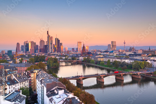 Frankfurt  Germany skyline over the Main River
