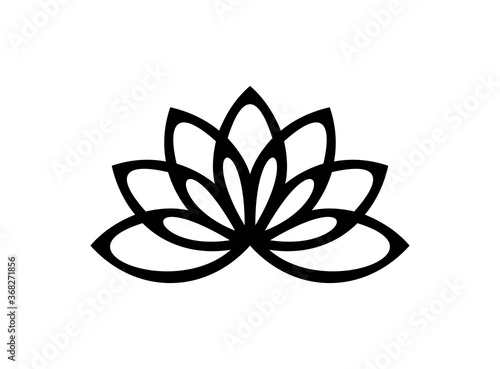Lotus flower icon isolated on white background