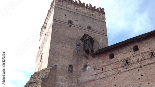 Prince Lubart stone castle, landmark of Lutsk city, Ukraine. Stronghold, fortress, citadel, tower, medieval, Middle Ages. 4k Full HD