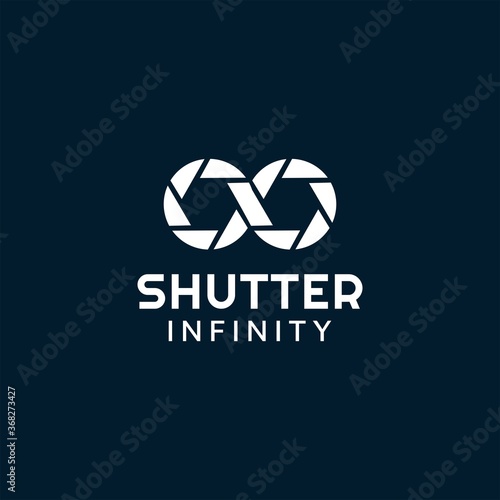 Shutter and infinity symbol for photography  logo  Design Template