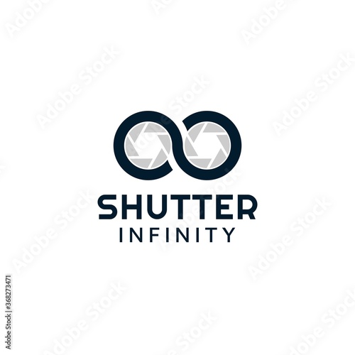 Shutter and infinity symbol for photography  logo  Design Template