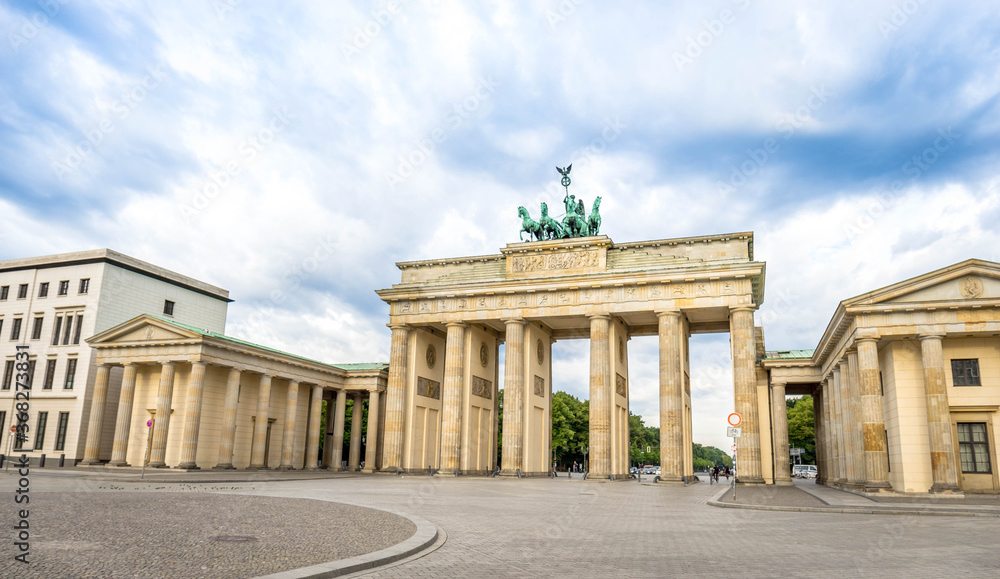 Berlin - Brandenburg Gate at cloudy day, Germany