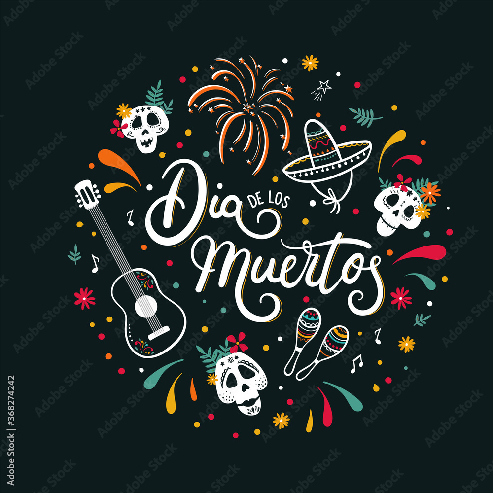 Fun hand drawn Dia de los Muertos Fun hand drawn Dia de los Muertos