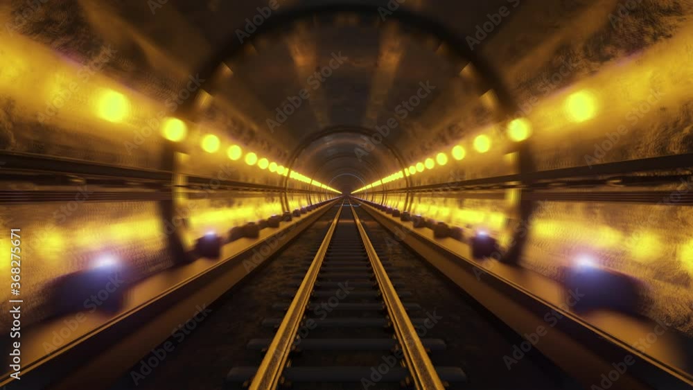 3D rendered Animation of a subway train journey underground. 3D rendered Animation of a subway train journey underground.
