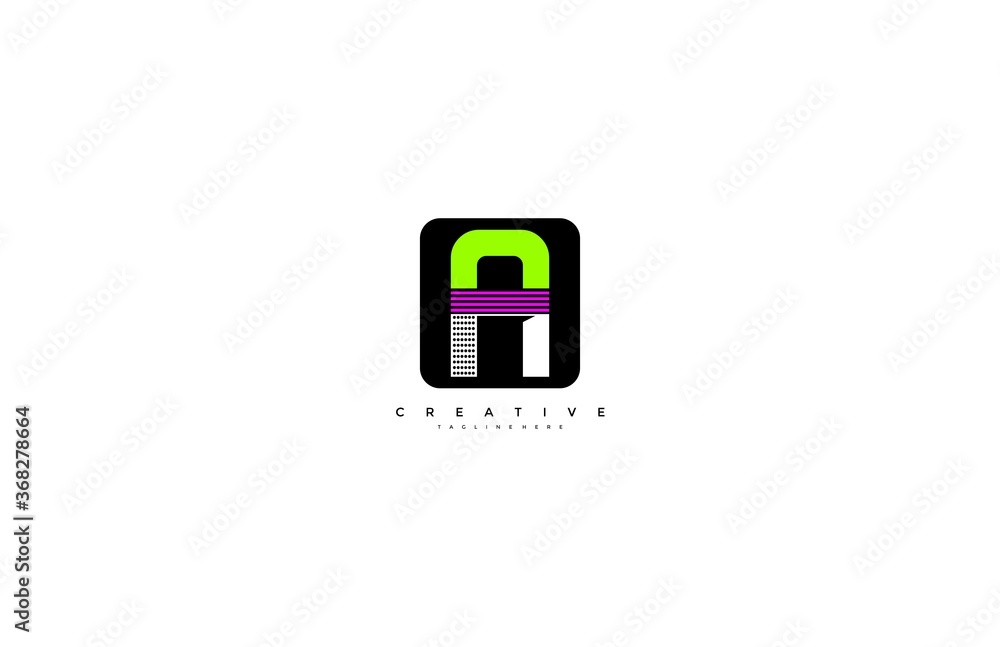 Letter A Pop Art Trendy Unique Colorful Logo Design Letter A Pop Art Trendy Unique Colorful Logo Design