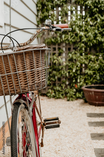 Bicycle and basket ready to go. photo