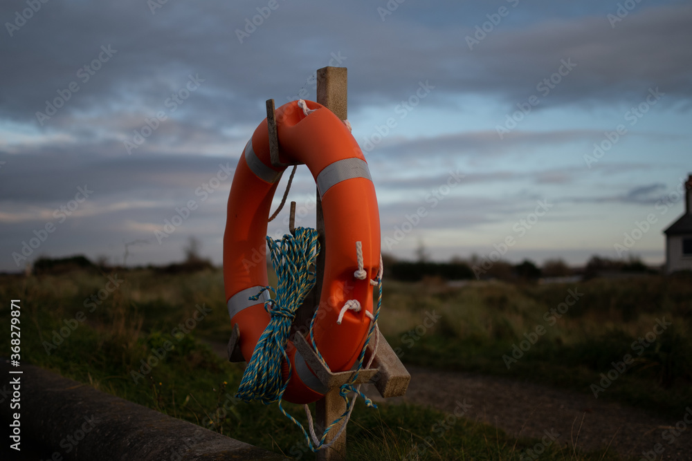 Life buoy by the beach