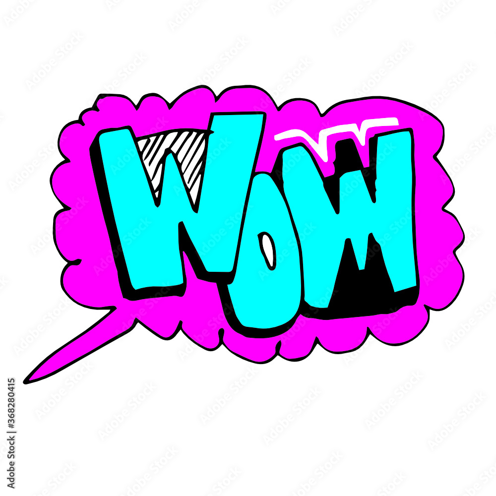 Wow word pop art retro vector illustration. Isolated image on white background. Comic book style imitation. Wow word pop art retro vector illustration. Isolated image on white background. Comic book style imitation.