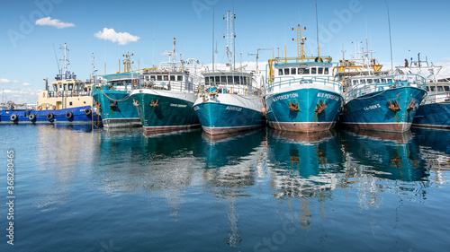 Fishing Boats Lined up in Fremantle Harbour photo