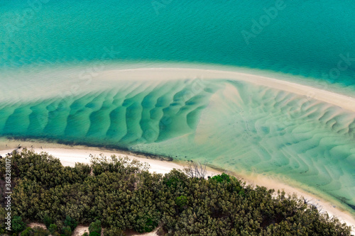 island beach and sand bars in sea channels