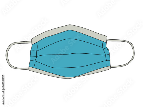 Isolated surgical blue and white mask